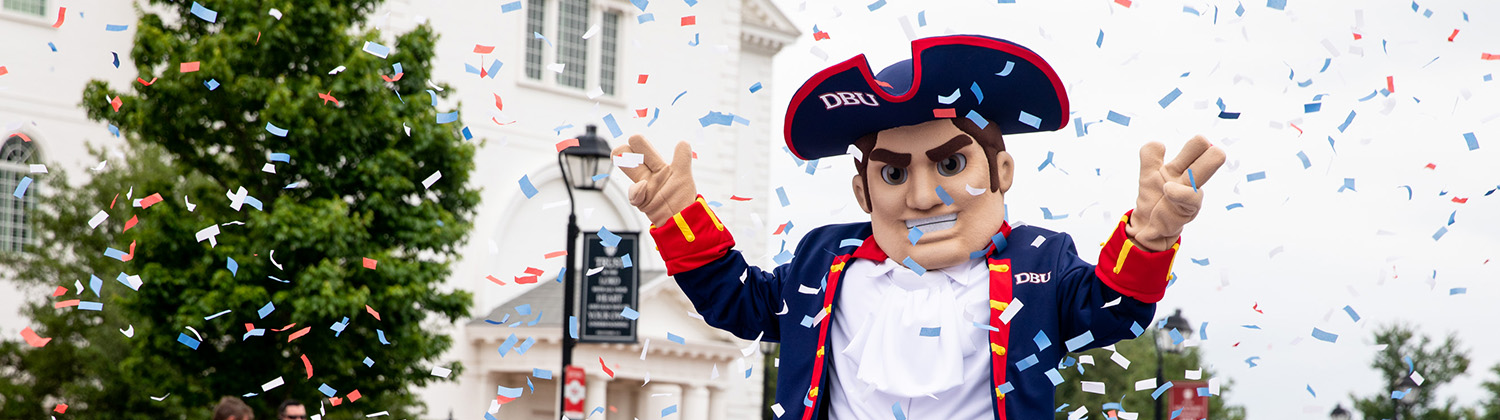 DBU Patriot Man at Homecoming