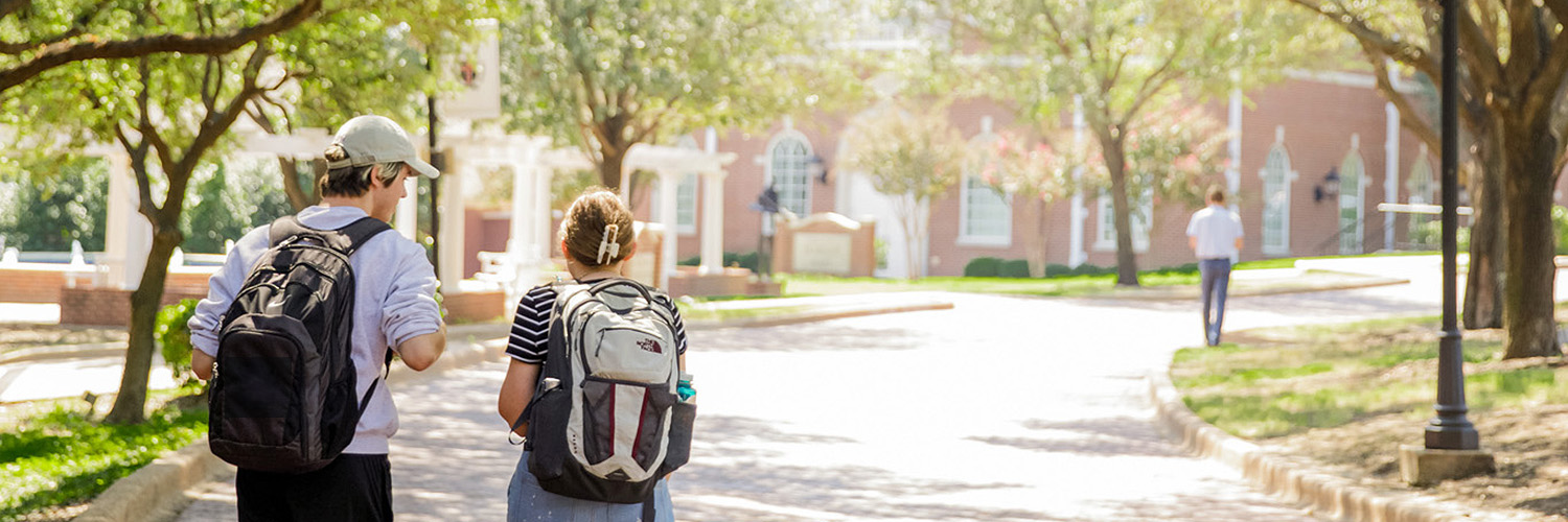 dallas college students walking outside