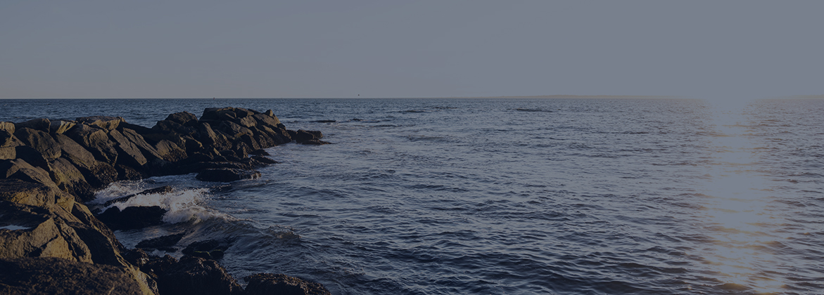 ocean with waves hitting the rocks