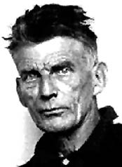 black and white headshot of Samuel Beckett