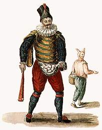 two indivudals in their theater costumes