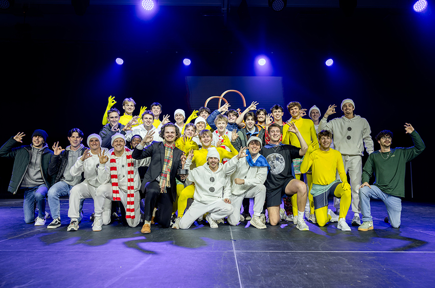 Greek Life college group performing at the annual Spring Sing Student Life event in Dallas, Texas