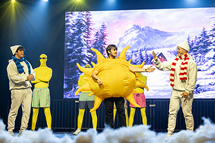 rho lambda chi performing on stage for spring sing 2025